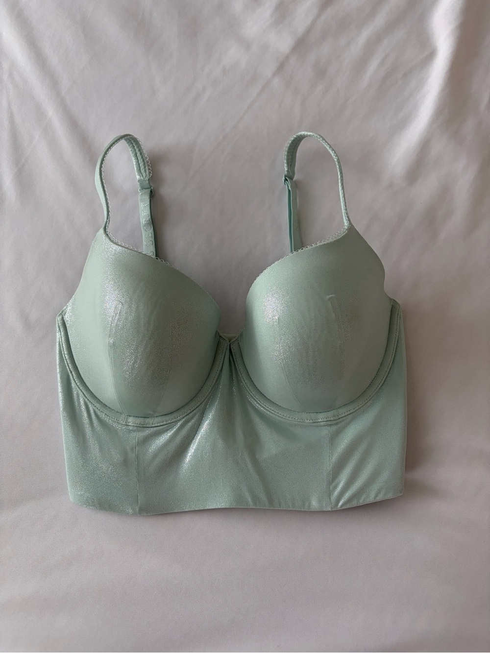 Victoria's Secret Mint Shimmer Longline Bra